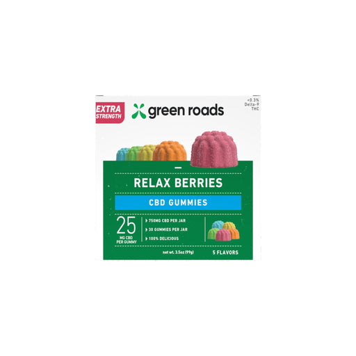 Green Roads Extra Strength CBD Relax Berries (10 and 30 Count) 30 Count front | CBDdatabase.com