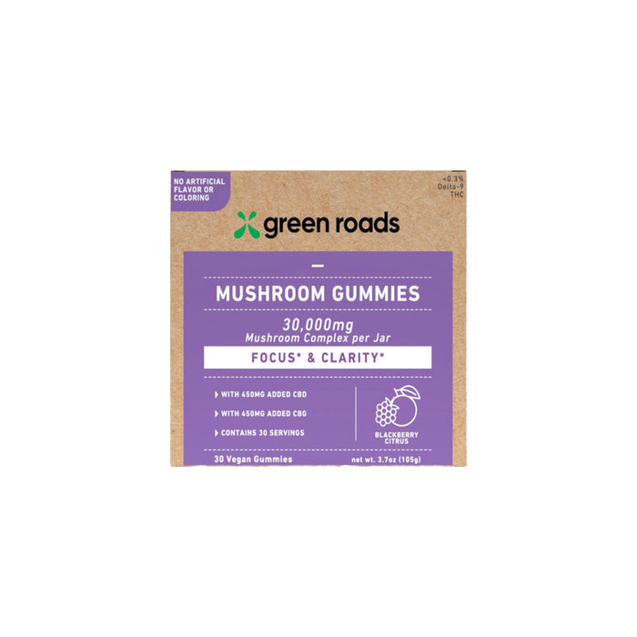 Green Roads Focus CBD and CBG Gummies with Lion's Mane (30 Count) front | CBDdatabase.com