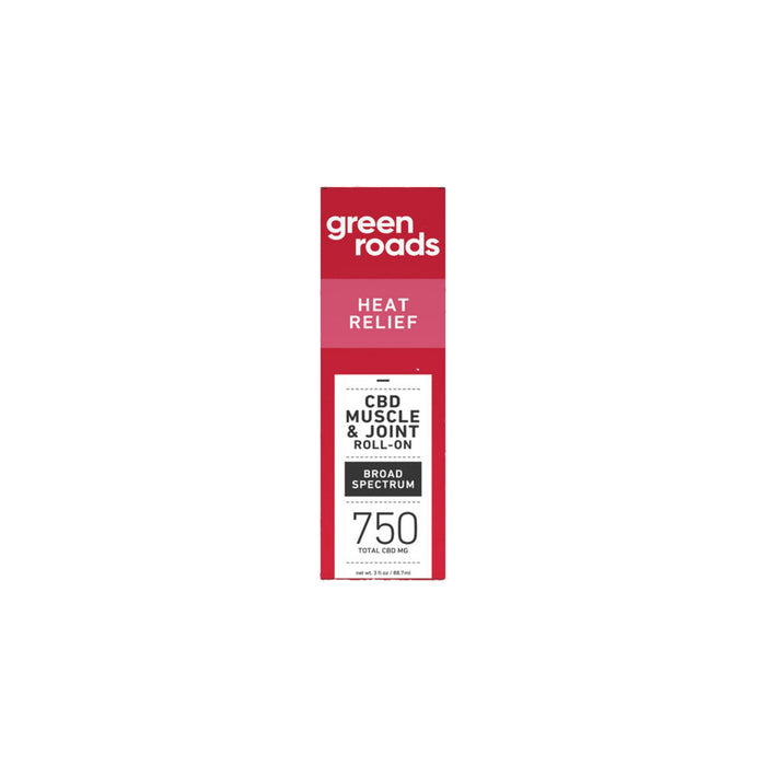 Green Roads Heat Relief CBD Roll-On 750mg (3oz) front | CBDdatabase.com