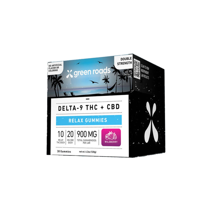 Green Roads Wildberry Delta 9 THC and CBD Relax Gummies (30 Count) front | CBDdatabase.com