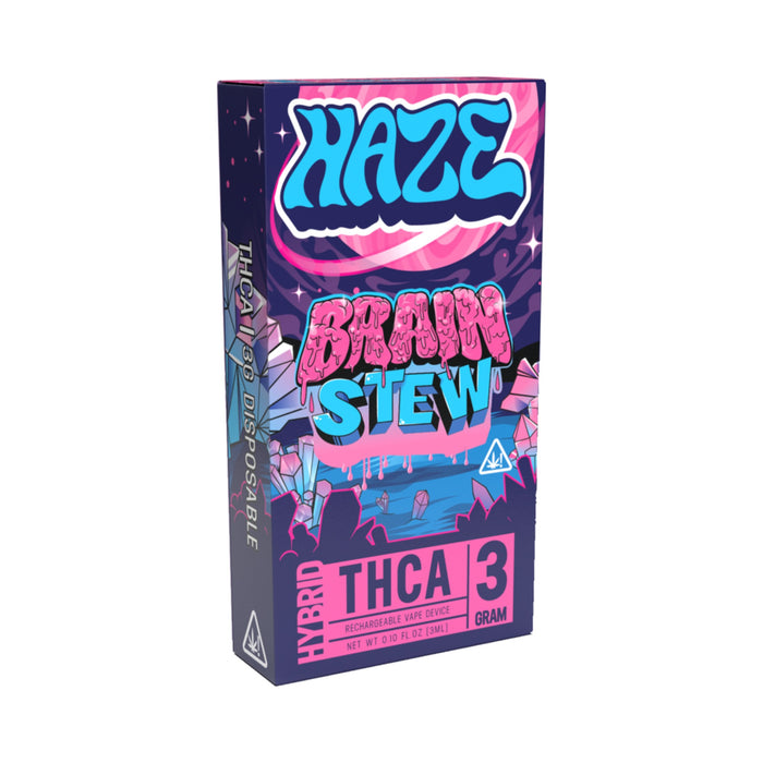 Haze Brain Stew THCA Disposable Vape 3g front | CBDdatabase.com