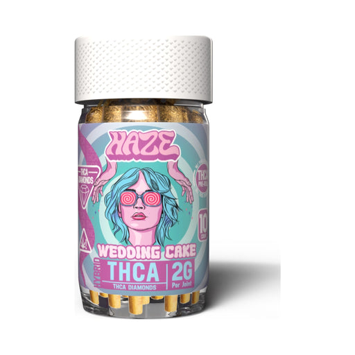 Haze THCA Diamond Infused XL Pre-Rolls 2g 10 Count Wedding Cake jar front | CBDdatabase.com