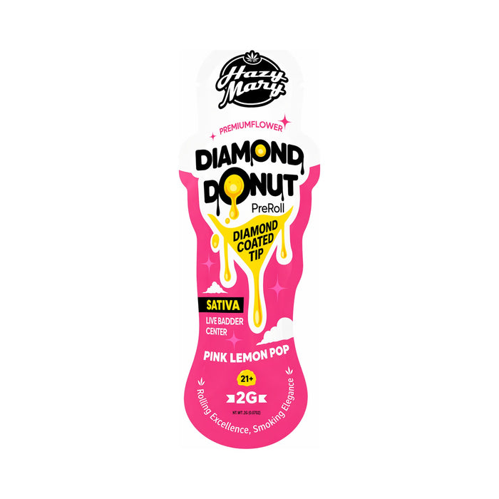 Hazy Mary Diamond Donut THCA Pre-Roll 2g Pink Lemon Pop