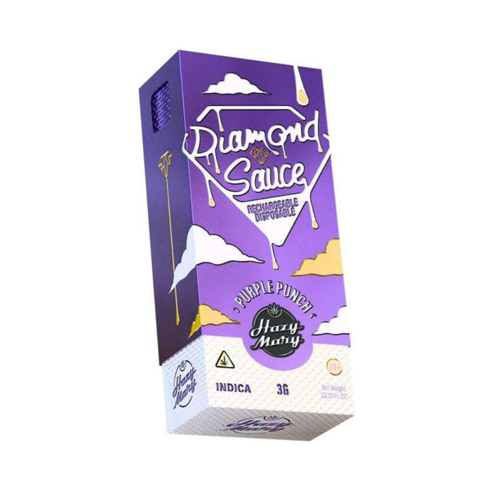 Hazy Mary Diamond Sauce THCP THCV and Delta 8 Disposable Vape 3g Purple Punch