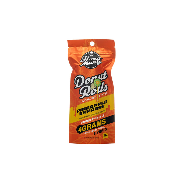 Hazy Mary Donut Rolls Live Badder THCA Pre-Rolls 4g (2 Count) Pineapple Express