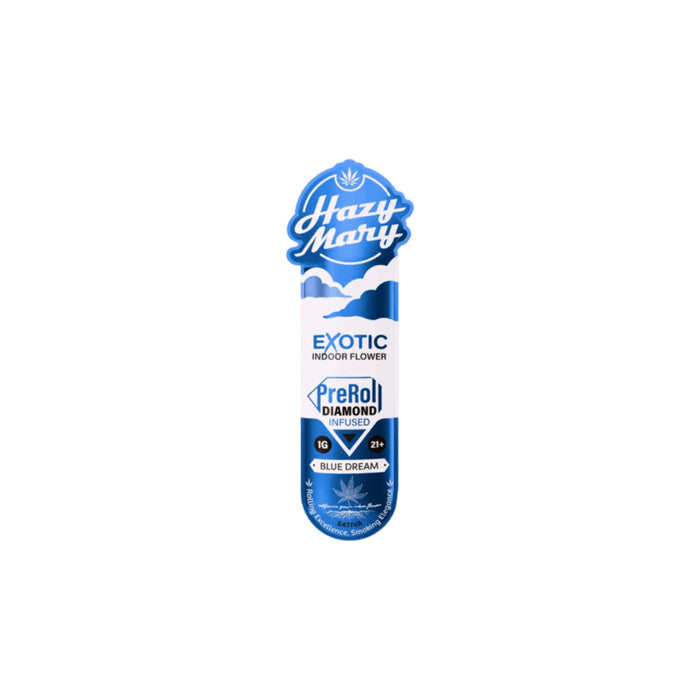 Hazy Mary Exotic Indoor THCA Diamond Infused Pre-Roll 1g Blue Dream