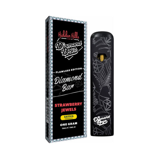 Hidden Hills Diamond Bar THCP and THCH Disposable Vape 1g Strawberry Jewels