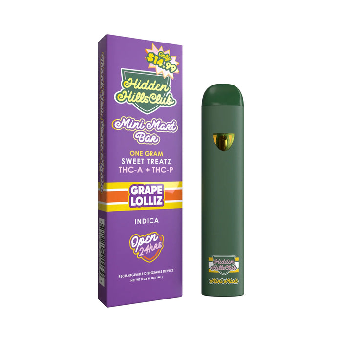 Hidden Hills Mini Mart Sweet Treatz THCA and THCP Disposable Vape 1g Grape Lolliz