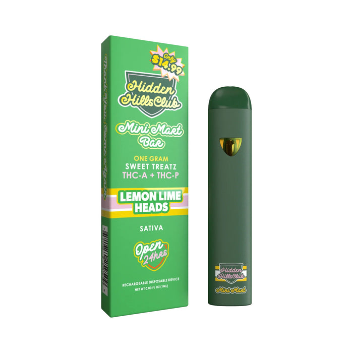 Hidden Hills Mini Mart Sweet Treatz THCA and THCP Disposable Vape 1g Lemon Lime Heads