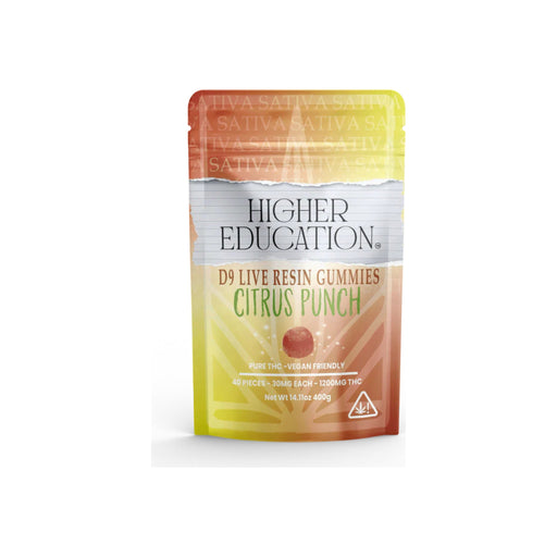Higher Education D9 Live Resin Gummies Citrus Punch pouch