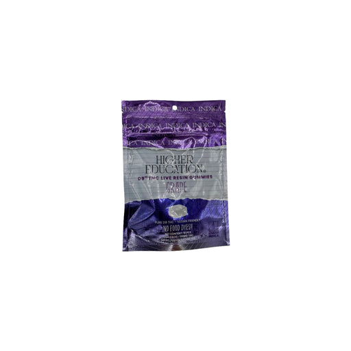 Higher Education D9 Live Resin Gummies 100mg Grape pouch