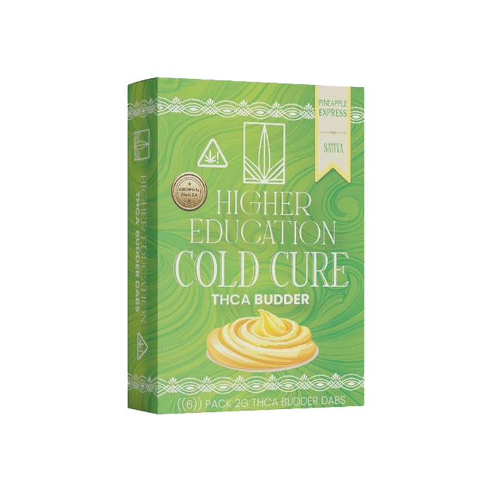 Higher Education THCA Budder Cold Cure 2g Pineapple Express box