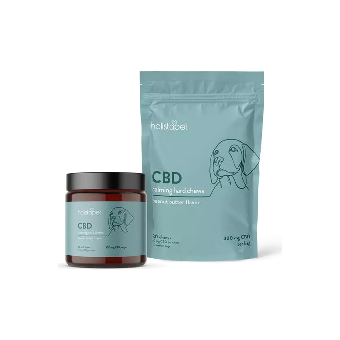HolistaPet Calming CBD Dog Soft Chews Peanut Butter 150mg to 600mg (30 Count) 300mg (10mg per chew)