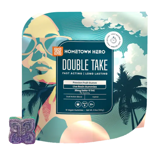 Hometown Hero Double Take Delta 9 Gummies Passion Fruit Guava 20mg (10 Count) | CBDdatabase.com