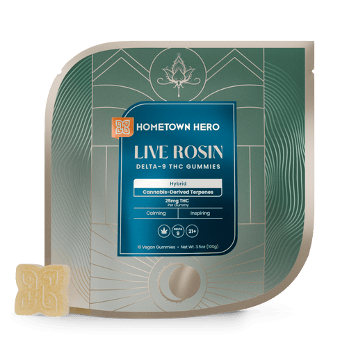 Hometown Hero Absolute Live Rosin Delta 9 Gummies Hybrid 25mg (10 Count) | CBDdatabase.com