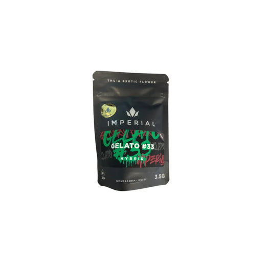 Imperial Zaza THCA Exotic Flower 3.5g Gelato #33 pouch