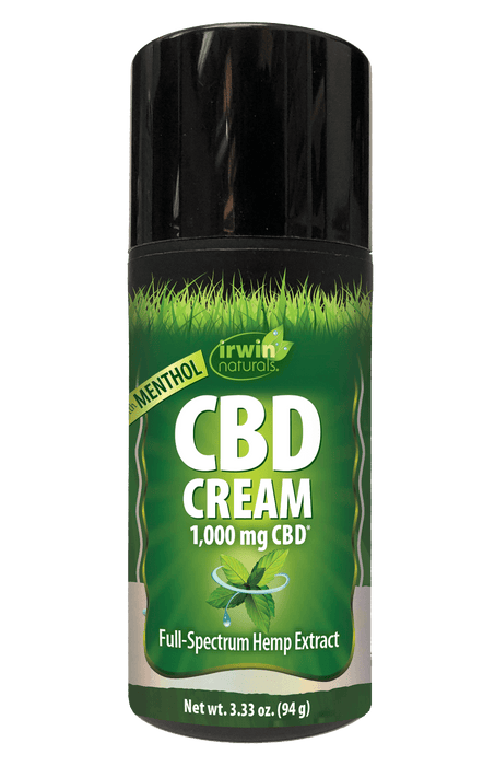 Irwin Naturals CBD Cream + Menthol 1000mg (3.33 oz) | CBDdatabase.com