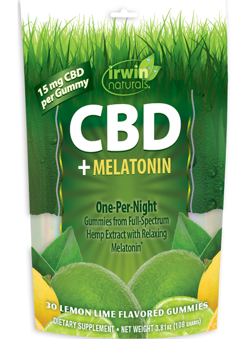Irwin Naturals CBD + Melatonin Gummies 15mg (30 Count) | CBDdatabase.com