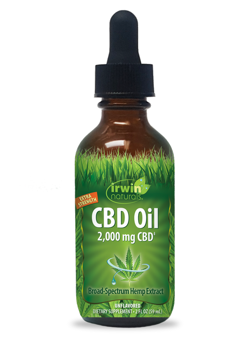 Irwin Naturals CBD Oil Unflavored 2000mg (2 fl oz) | CBDdatabase.com