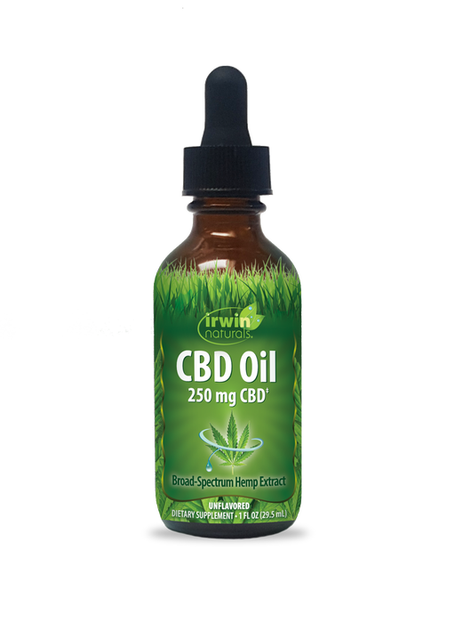 Irwin Naturals CBD Oil Unflavored 250mg (1 fl oz) | CBDdatabase.com