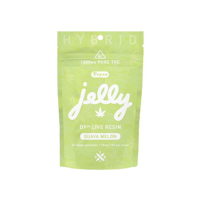 Jelly D9XP Live Resin Delta 9 THC Gummies 100mg and 1000mg 1000mg (40 Count) Guava Melon