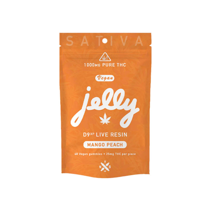 Jelly D9XP Live Resin Delta 9 THC Gummies 100mg and 1000mg 1000mg (40 Count) Mango Peach