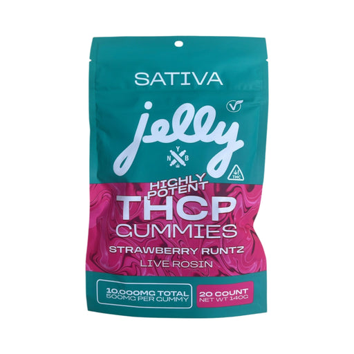 Jelly High Potency THCP Gummies 2500mg and 10000mg 10000mg (20 Count) Strawberry Runtz (Sativa)