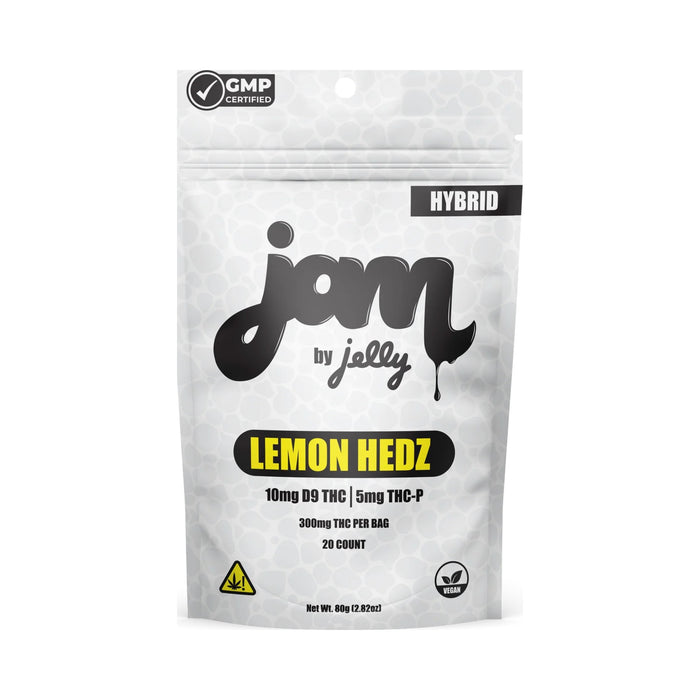 Jelly JAM Delta 9 THC and THCP Gummies 300mg (20 Count) Lemon Hedz
