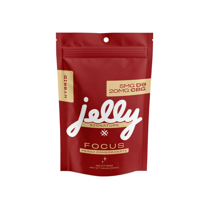 Jelly Signature Focus Delta 9 THC and CBG Gummies Peach Pomegranate (40 Count) Peach Pomegranate