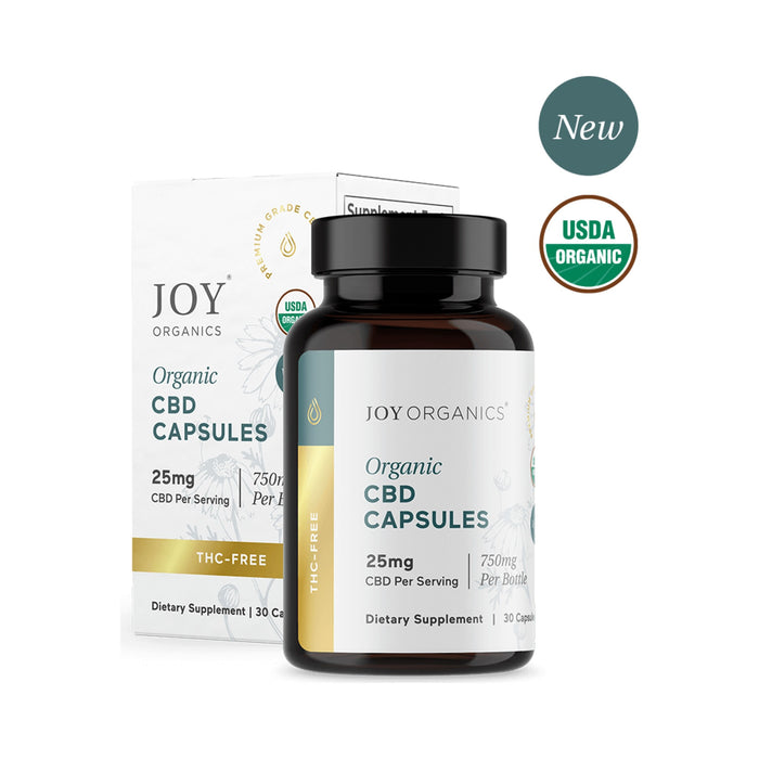 Joy Organics Organic Vegan CBD Capsules 25mg (30 Count)