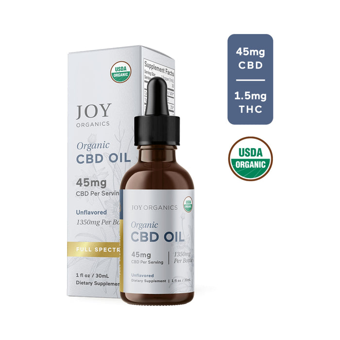 Joy Organics Organic Full Spectrum CBD Oil Unflavored 1350mg (30mL)
