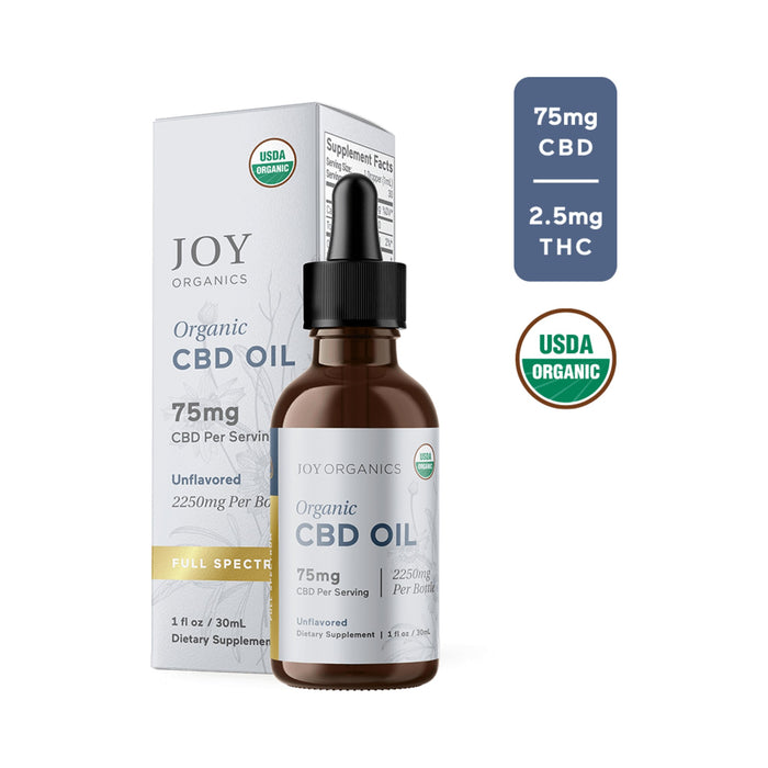 Joy Organics Organic Full Spectrum CBD Oil Unflavored 2250mg (30mL)