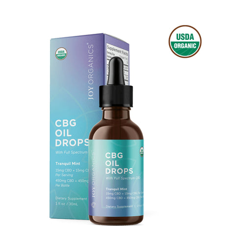 Joy Organics Organic Full Spectrum CBG and CBD Oil Tranquil Mint 900mg (30mL)