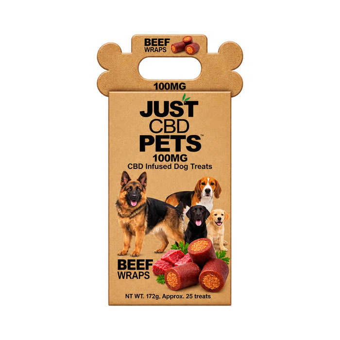 JustCBD CBD Dog Treats Beef Wraps 100mg
