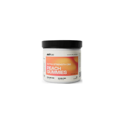 JustCBD Extra Strength CBD Gummies 2000mg Peach jar