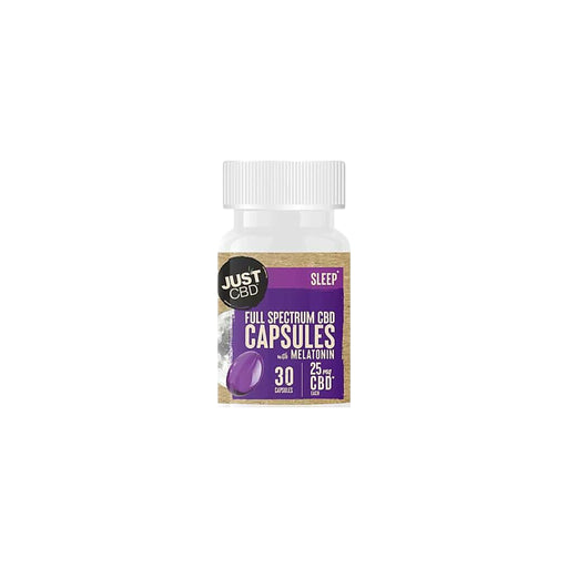 JustCBD Full Spectrum CBD Capsules with Melatonin 25mg 30 count bottle