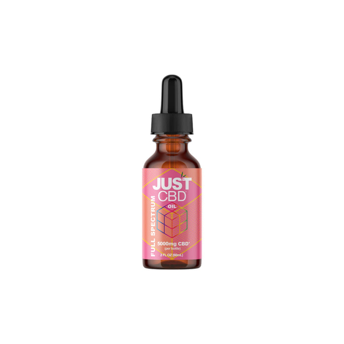 JustCBD Full Spectrum CBD Oil Tincture 5000mg bottle