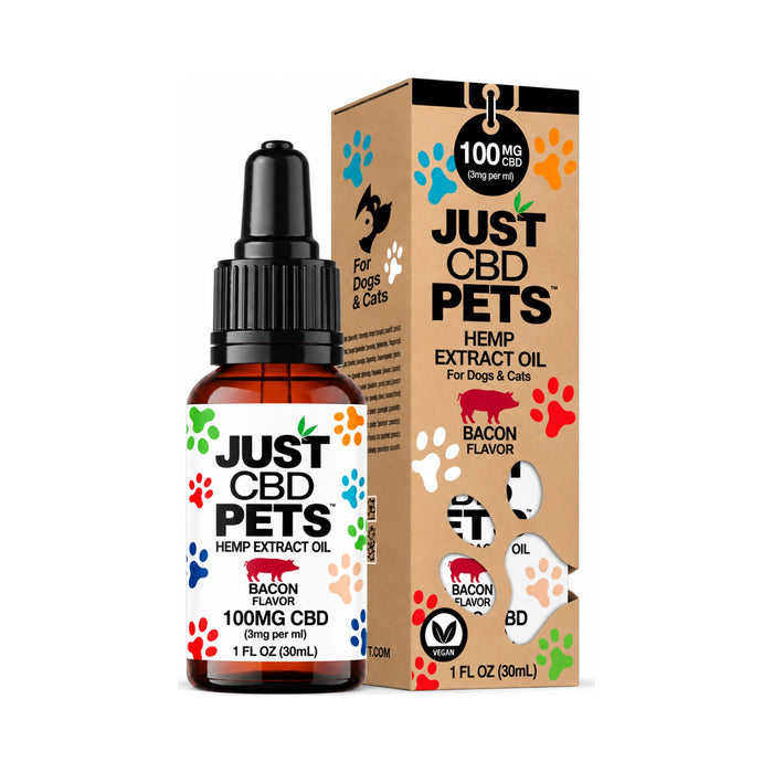 JustCBD Pets Hemp Extract CBD Oil 100mg Bacon (30mL)