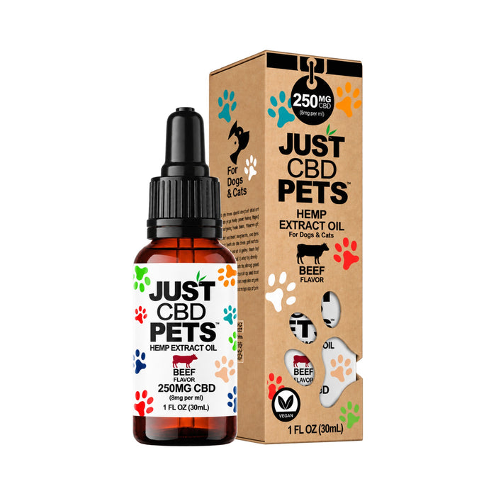 JustCBD Pets Hemp Extract CBD Oil 250mg Beef (30mL)