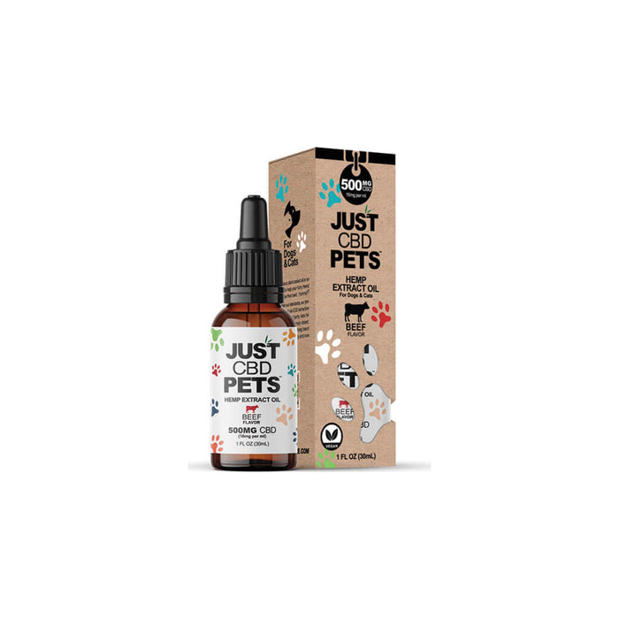 JustCBD Pets Hemp Extract CBD Oil 500mg Beef (30mL)