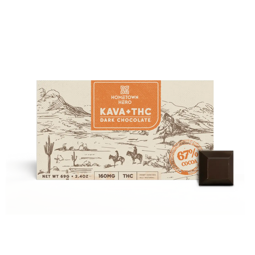 Hometown Hero Kava + THC Dark Chocolate Bar 160mg | CBDdatabase.com