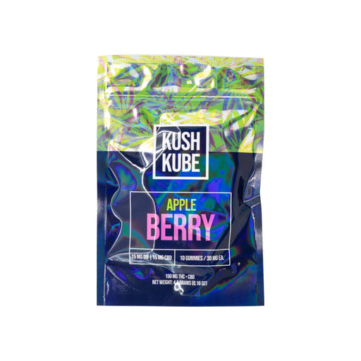 Kush Kube CBD and Delta 9 THC Gummies Apple Berry 10 Count