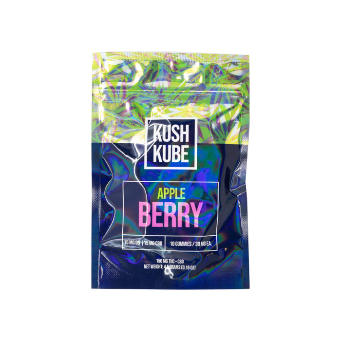 Kush Kube CBD and Delta 9 THC Gummies Apple Berry 10 Count