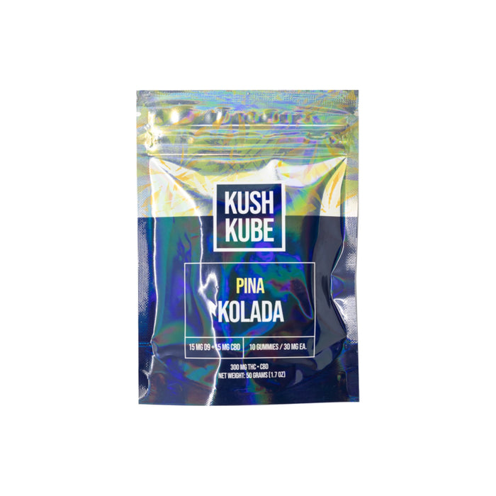 Kush Kube CBD and Delta 9 THC Gummies Pina Kolada 10 Count