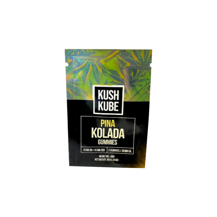 Kush Kube CBD and Delta 9 THC Gummies Pina Kolada 2 Count