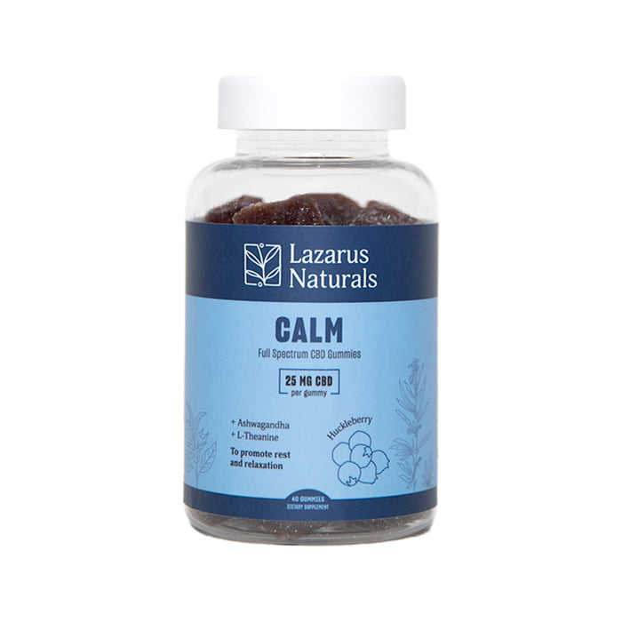 Lazarus Naturals Full Spectrum CBD Gummies Calm Huckleberry 25mg 40 Count (1000mg)