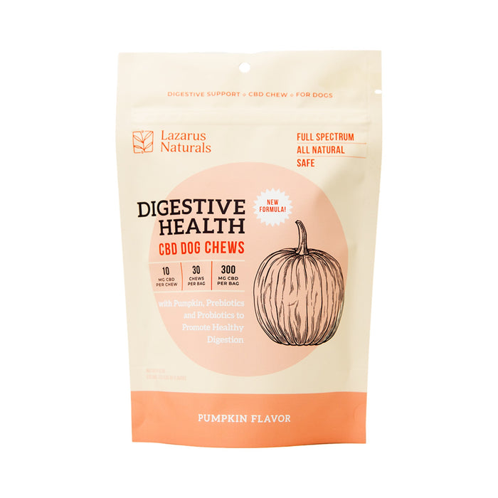 Lazarus Naturals Full Spectrum CBD Dog Chews Digestive Health Pumpkin 10mg (30 Count)
