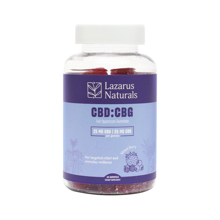 Lazarus Naturals Full Spectrum CBD and CBG Gummies Mixed Berry 25mg (40 Count)