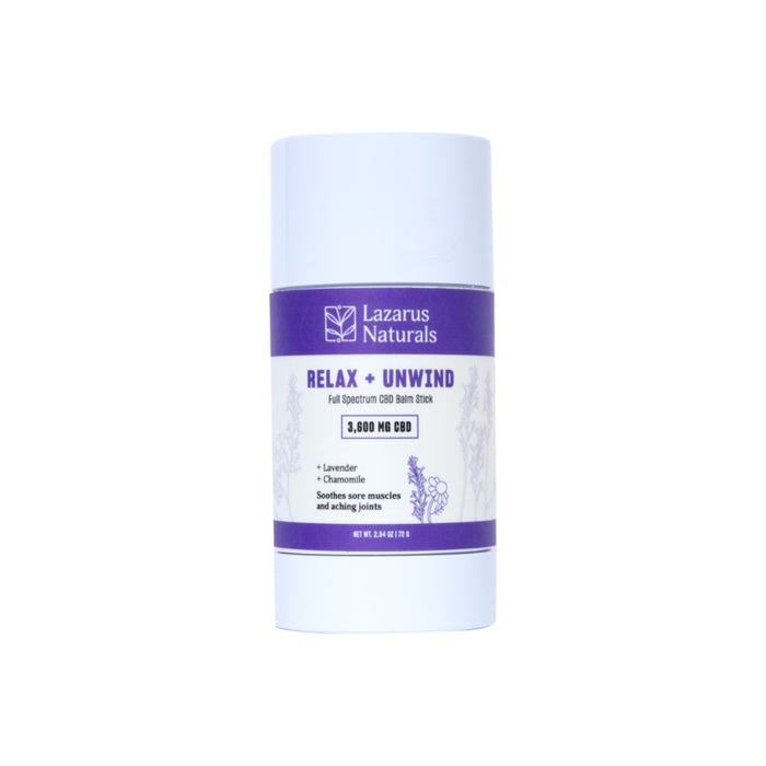 Lazarus Naturals Full Spectrum CBD Balm Stick Relax and Unwind 3600mg (72g)