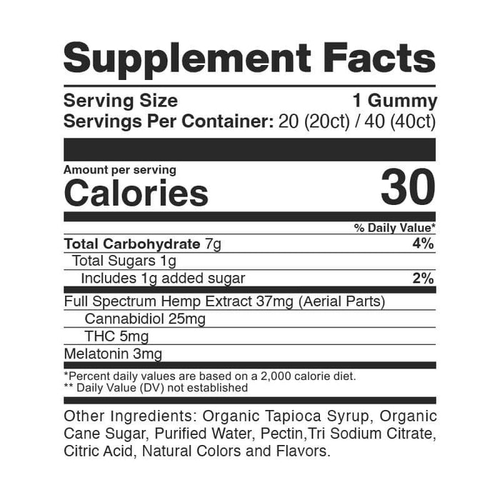 CBDfx Lemon Dream THC Gummies with CBD & Melatonin (20 & 40 Count)